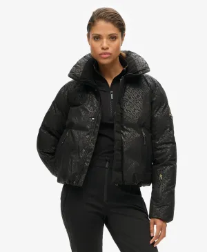 Ski Slalom Puffer Jacket | Superdry Monogram Black Luxe
