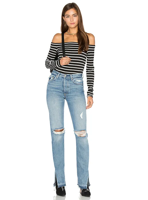 SLASH NECK OFF SHOULDER FULL SLEEVE