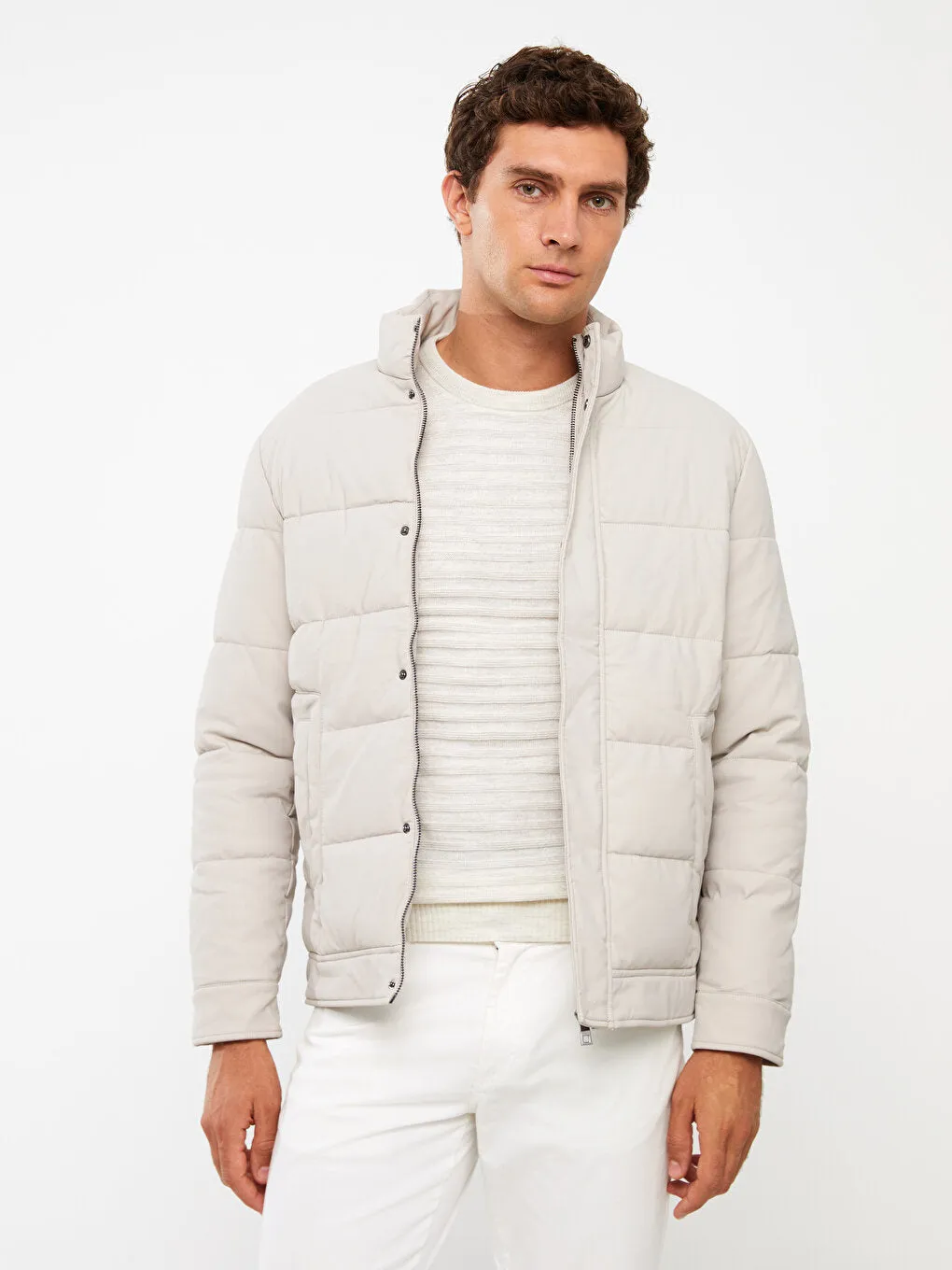 Standard Mold Stand Collar Men Puffer Coat
