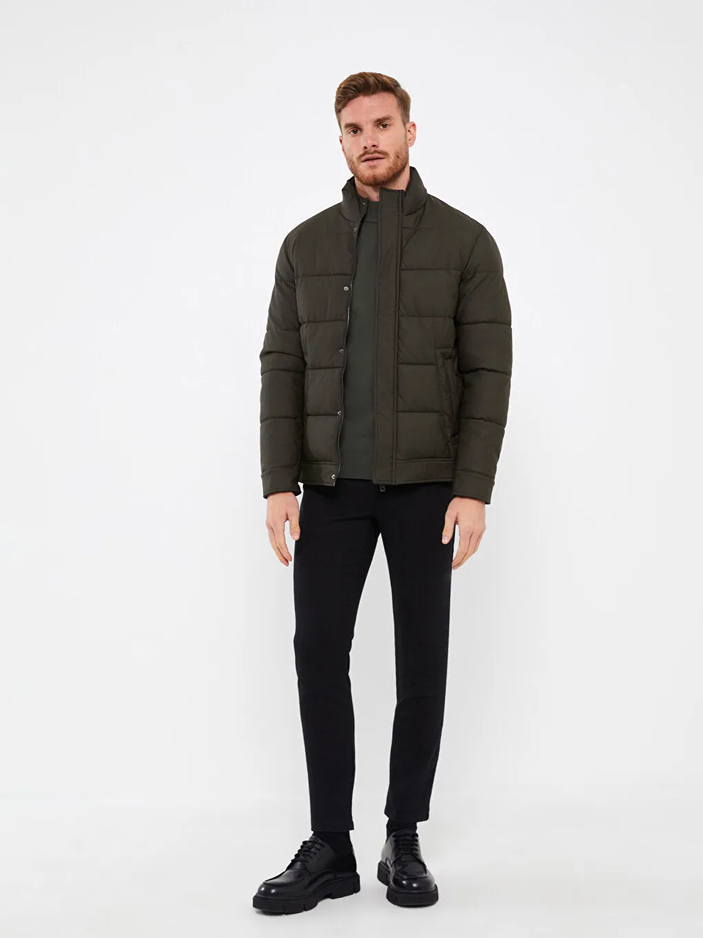 Standard Mold Stand Collar Men Puffer Coat