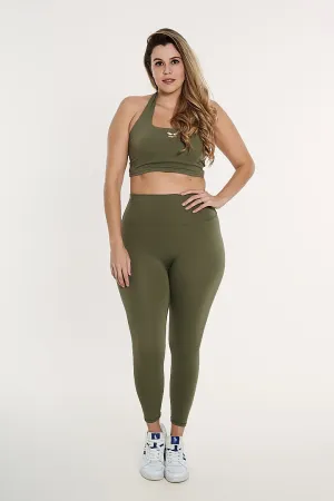 STAY BEAUTIFUL SECOND SKIN GREEN KHAKI LEGGINGS