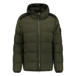 STONE ISLAND HOODED PUFFER JACKET IN SEAMLESS TUNNEL NYLON KHAKI