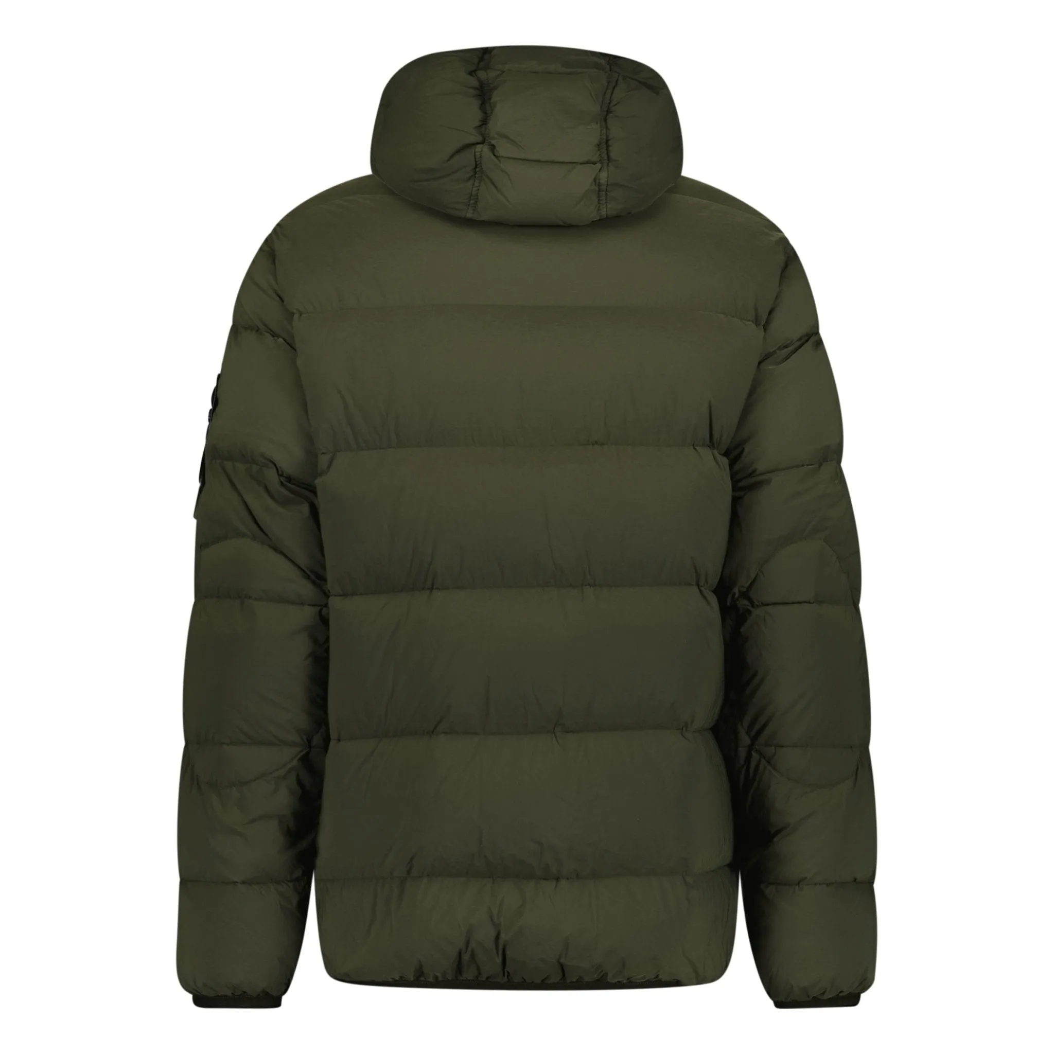 STONE ISLAND HOODED PUFFER JACKET IN SEAMLESS TUNNEL NYLON KHAKI