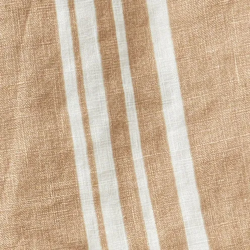 Striped Pattern Relaxed Fit Beige Shorts