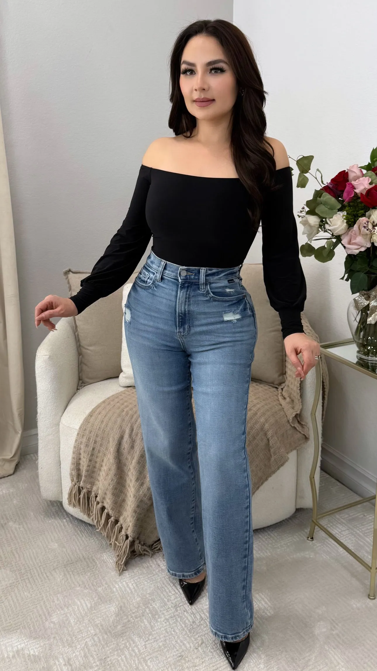 STUCK ON YOU BLACK BODYSUIT