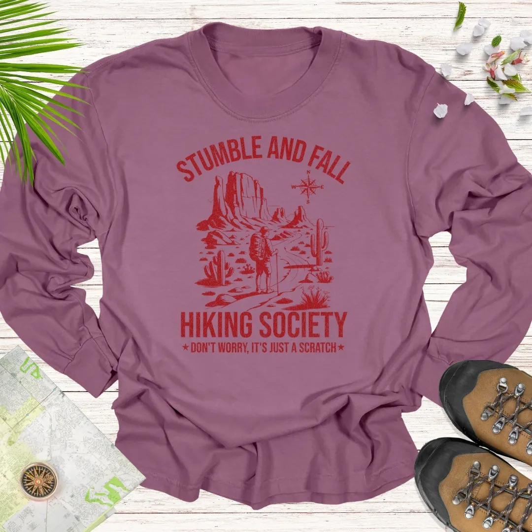 Stumble And Fall Hiking Society Long Sleeve Unisex T-Shirt (Desert Edition)