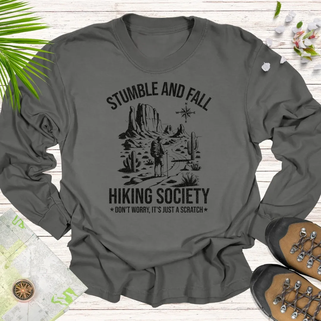 Stumble And Fall Hiking Society Long Sleeve Unisex T-Shirt (Desert Edition)