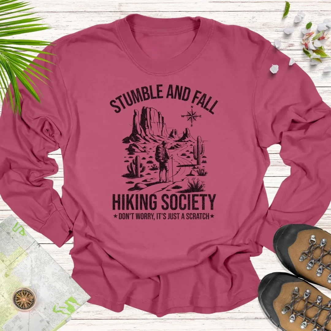 Stumble And Fall Hiking Society Long Sleeve Unisex T-Shirt (Desert Edition)