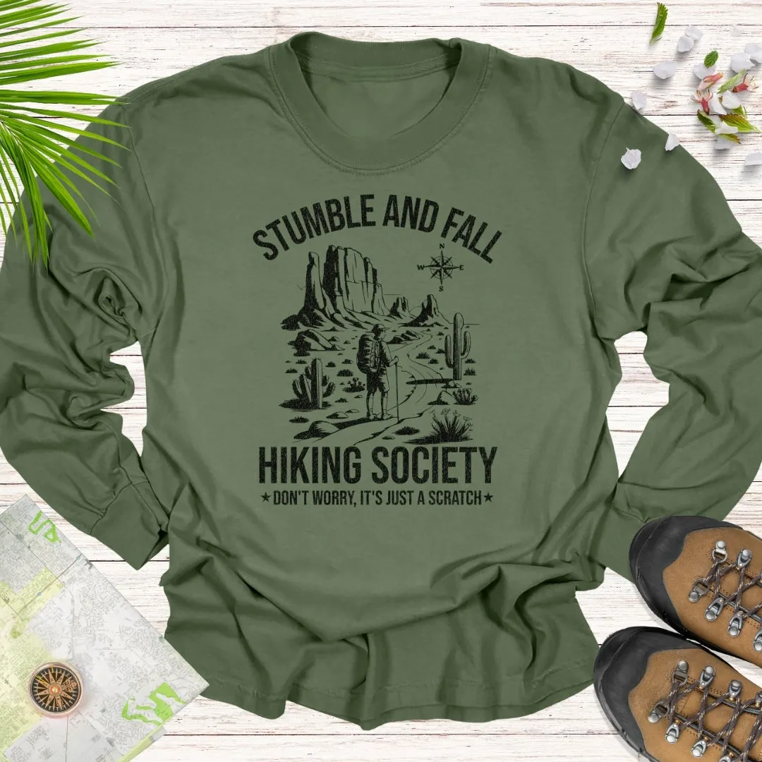 Stumble And Fall Hiking Society Long Sleeve Unisex T-Shirt (Desert Edition)