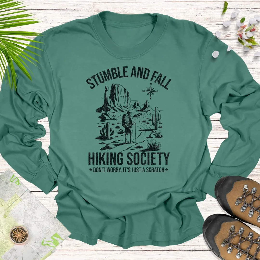 Stumble And Fall Hiking Society Long Sleeve Unisex T-Shirt (Desert Edition)