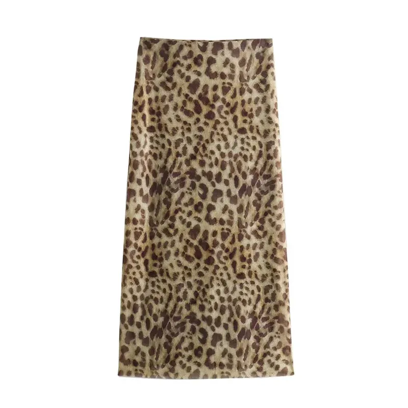 Summer Leopard Print Tulle Crop Top