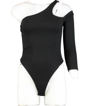 Superdown Black One-shoulder Bodysuit UK XS