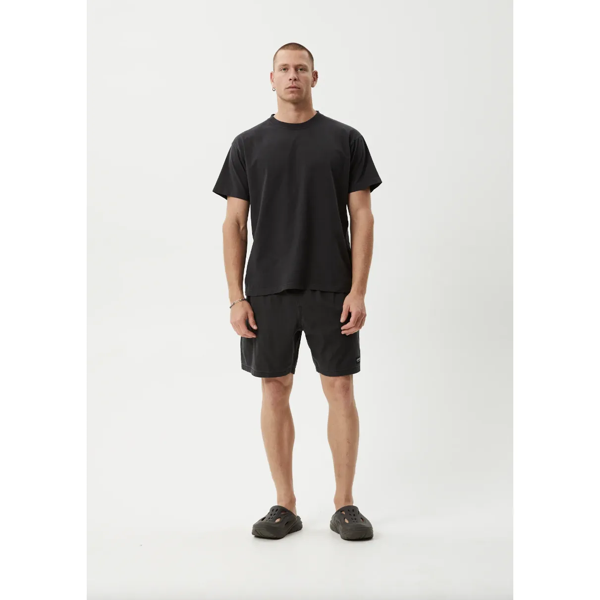 The Dopamine Organic Swim Short 18" - Black Acid Wash