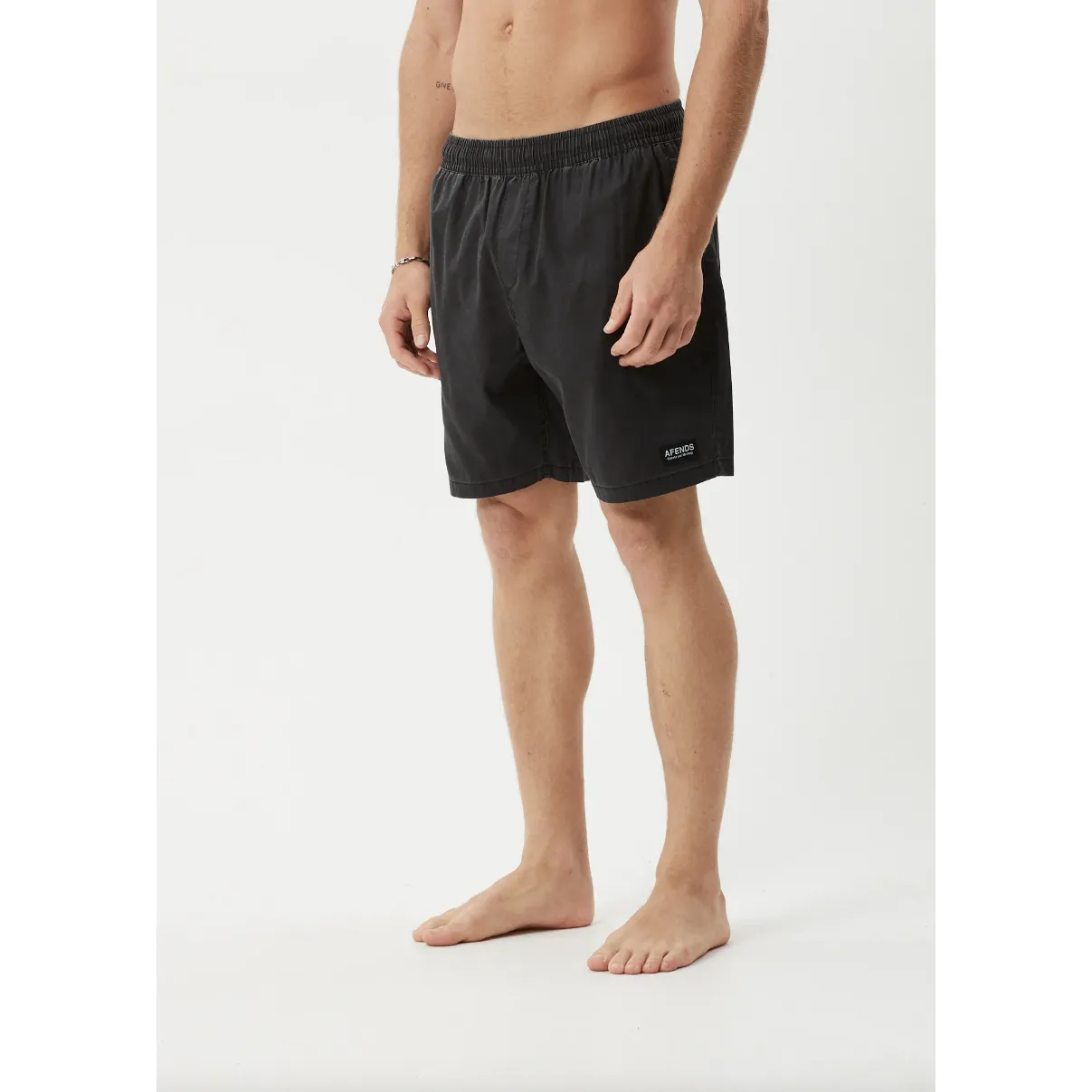 The Dopamine Organic Swim Short 18" - Black Acid Wash