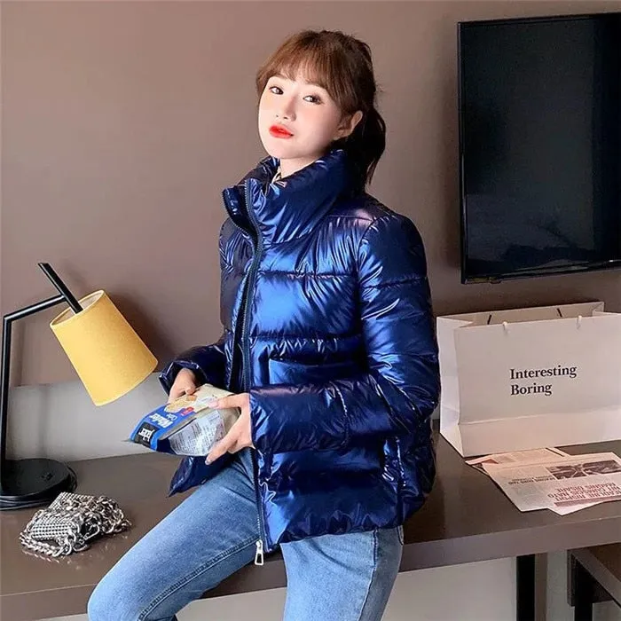 Thick Glossy Puffer Padded Down Coat