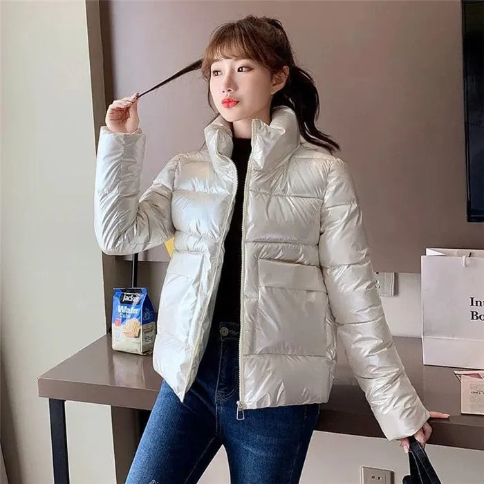 Thick Glossy Puffer Padded Down Coat