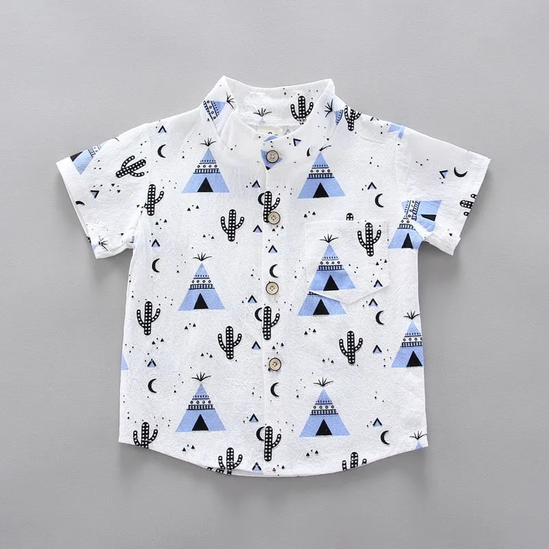 Toddler Boys 2 Piece Short Sleeve Shirt Shorts Set