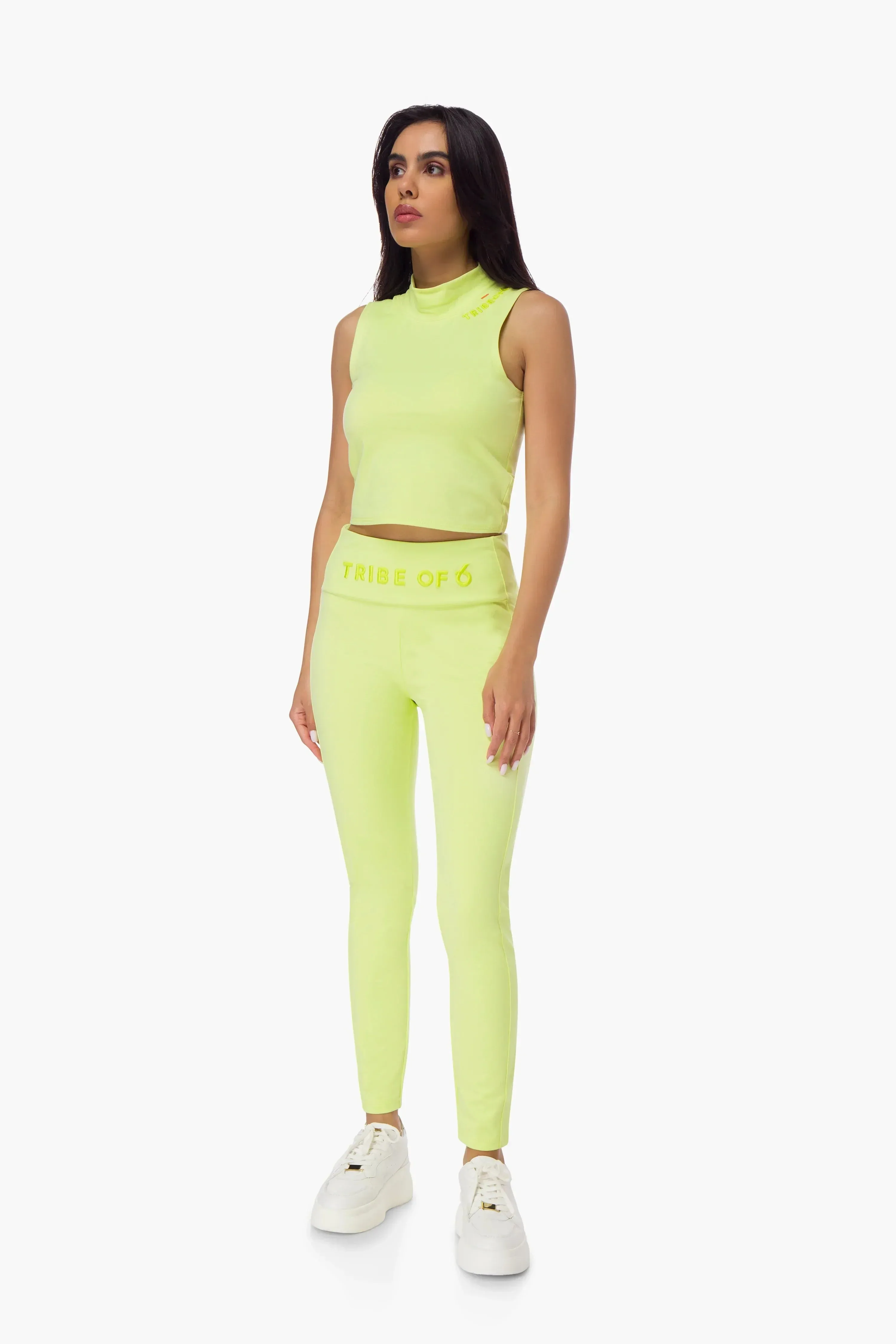 TRIBE OF 6 AZALEA RECYCLED LEGGING WITH EMBROIDERED WAISTBAND