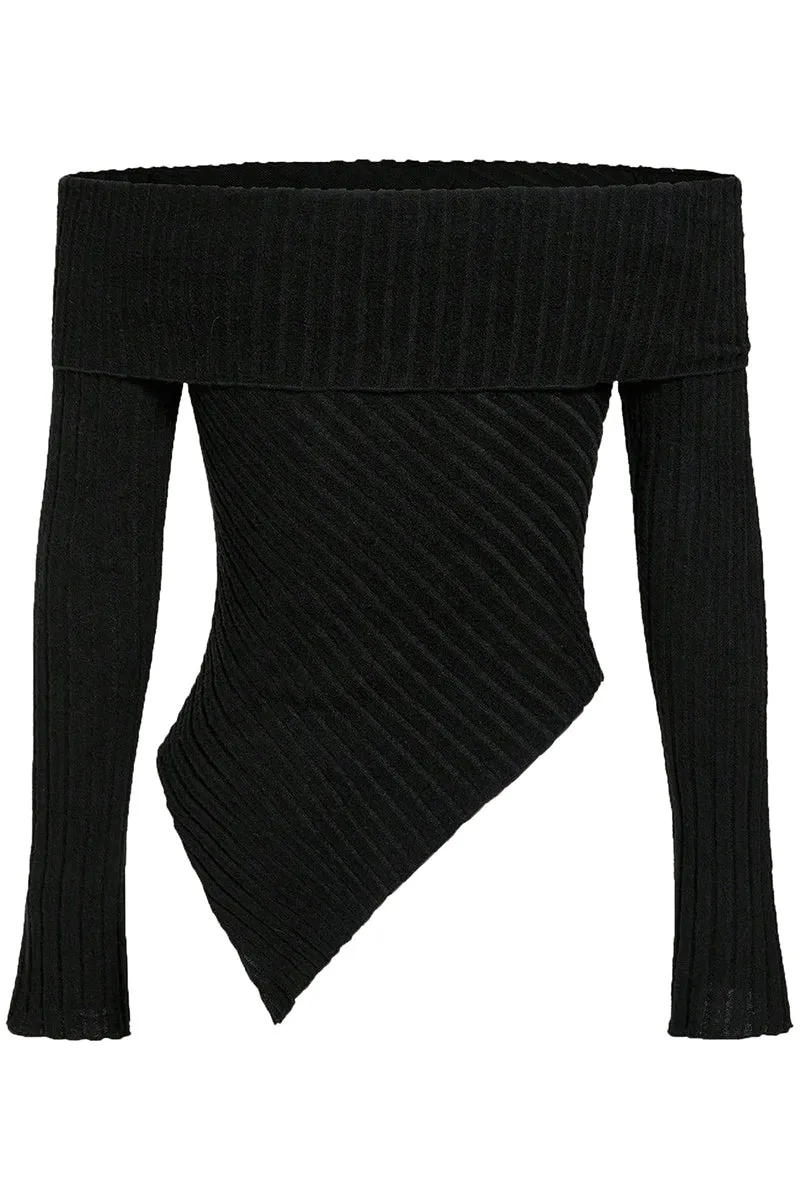 TS3186 Off Shoulder Long Sleeve Shirt Top