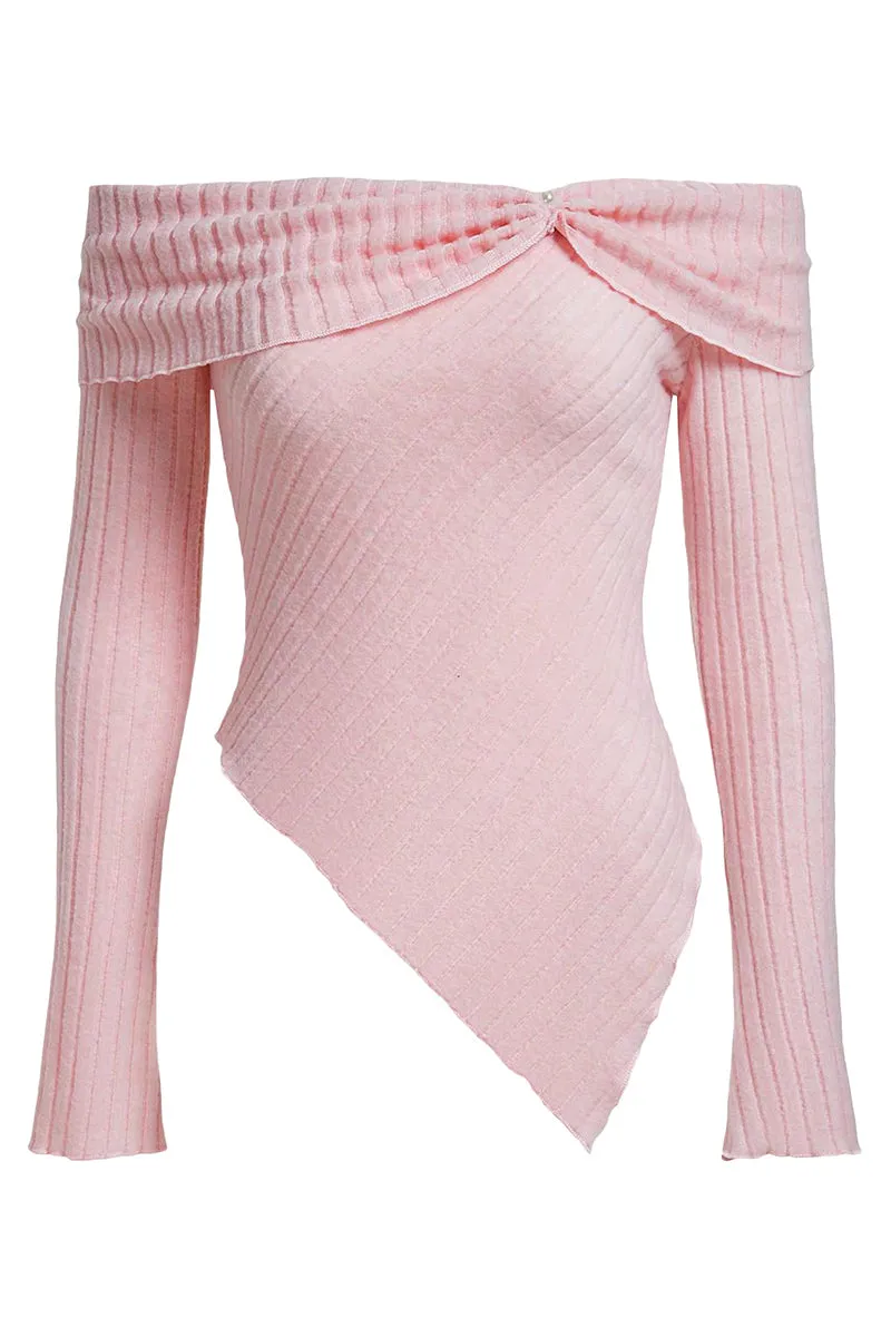 TS3186 Off Shoulder Long Sleeve Shirt Top