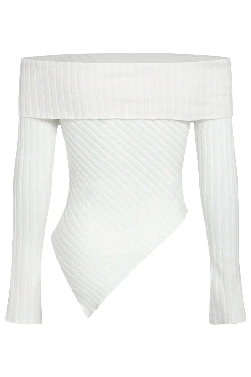 TS3186 Off Shoulder Long Sleeve Shirt Top