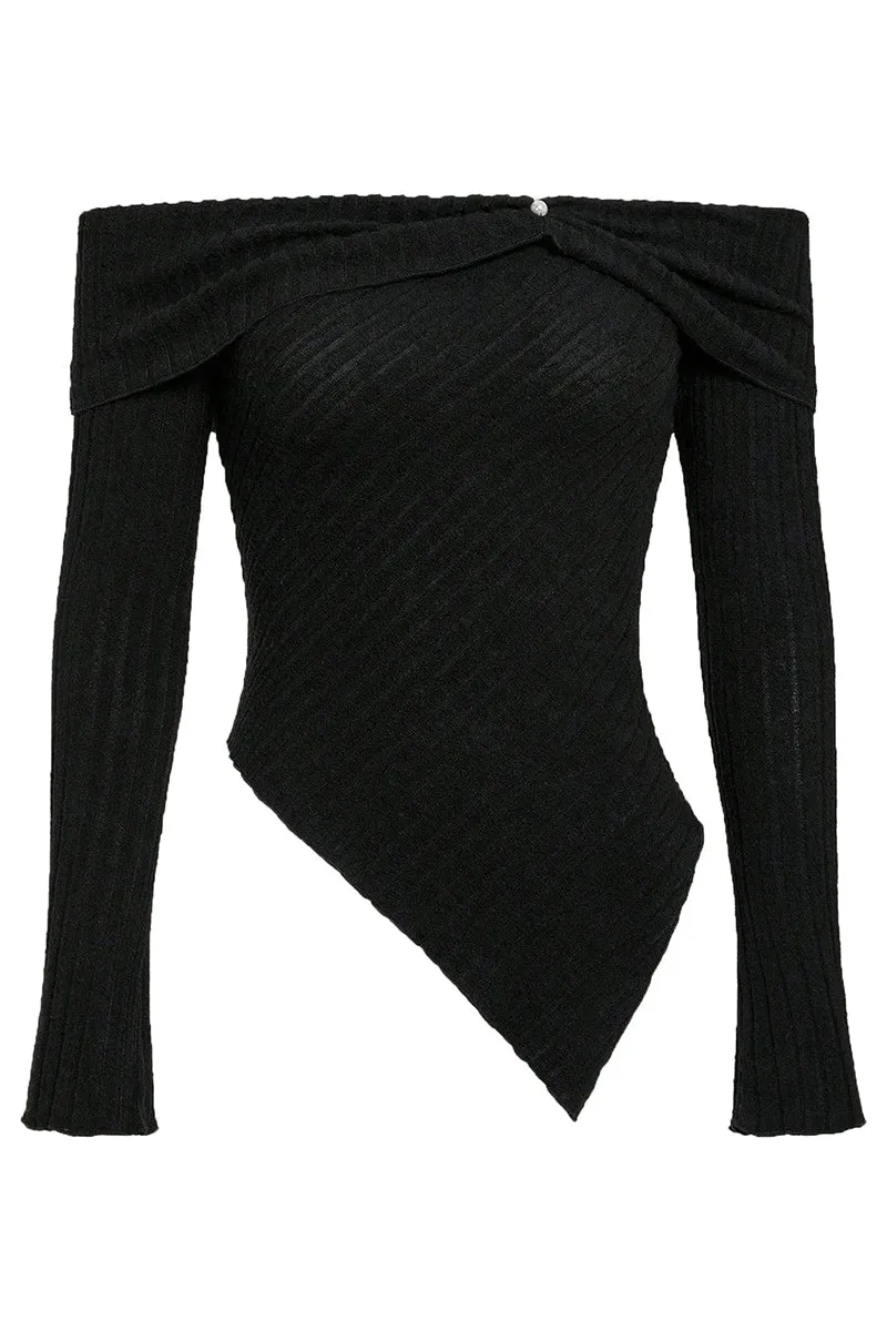 TS3186 Off Shoulder Long Sleeve Shirt Top