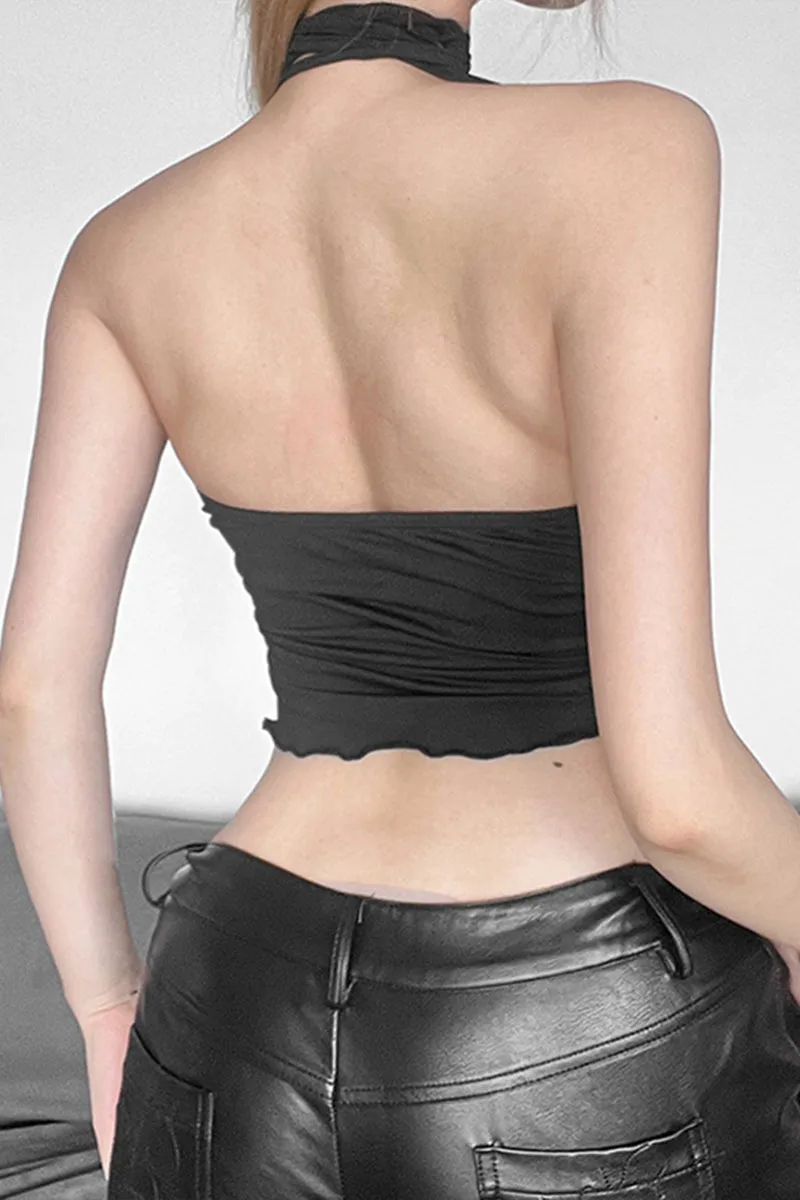 TS3245 Criss Cross Sheer Top
