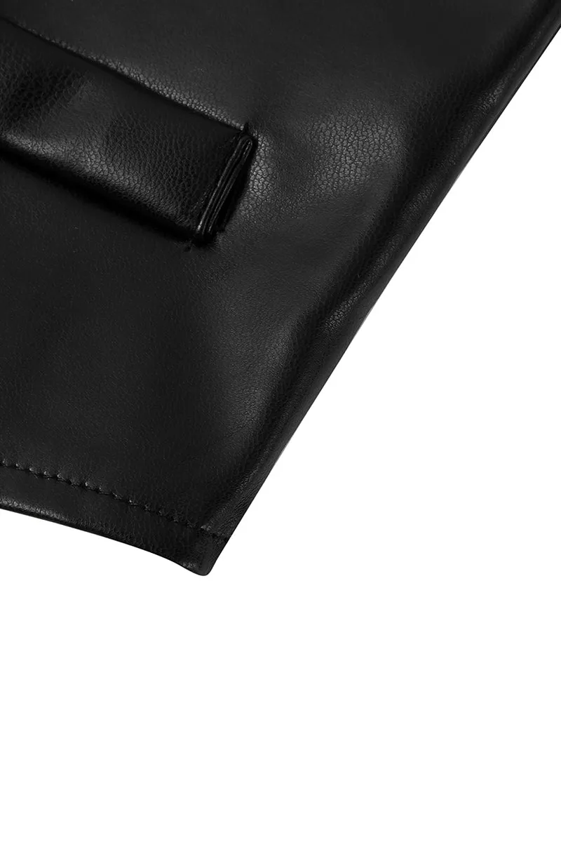 TT3113 Vegan Leather Vest Top Outerwear