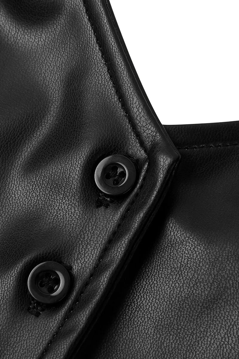 TT3113 Vegan Leather Vest Top Outerwear