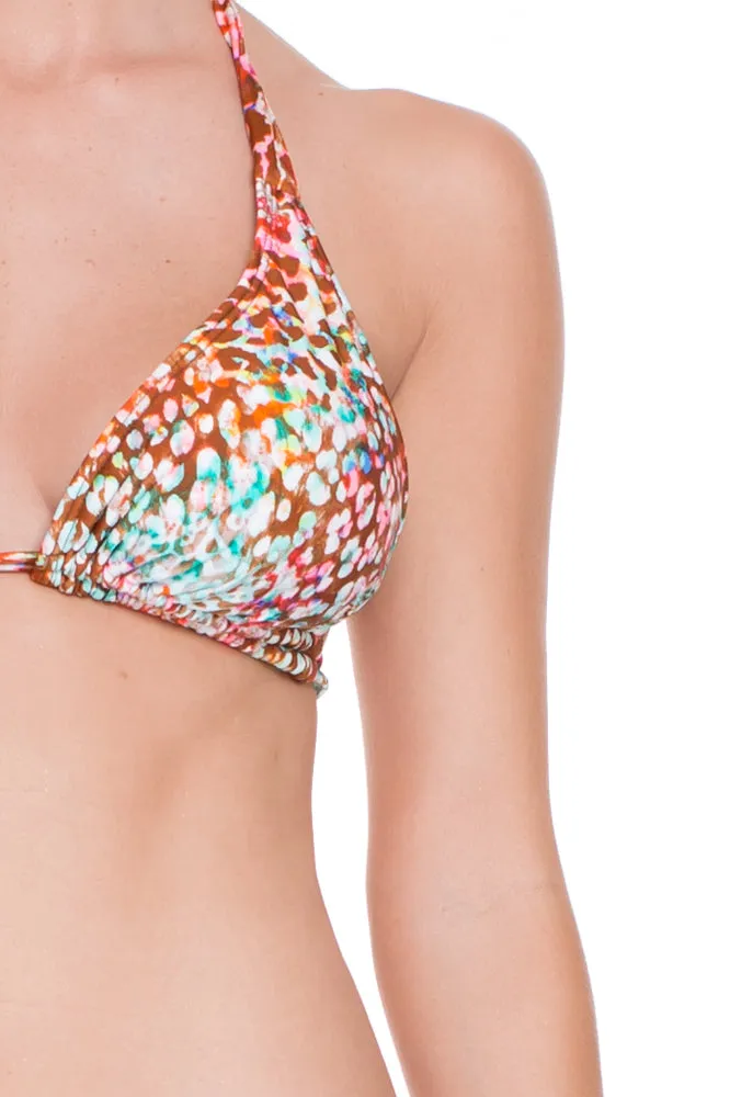 UNTAMEABLE - Triangle Halter Top & Multi Strings Full Bottom • Multicolor