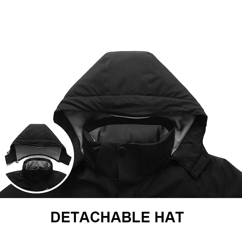 USB Heating Hooded 8 Zone Heated Men Jackets Waterproof Outdoor Coat Windbreaker