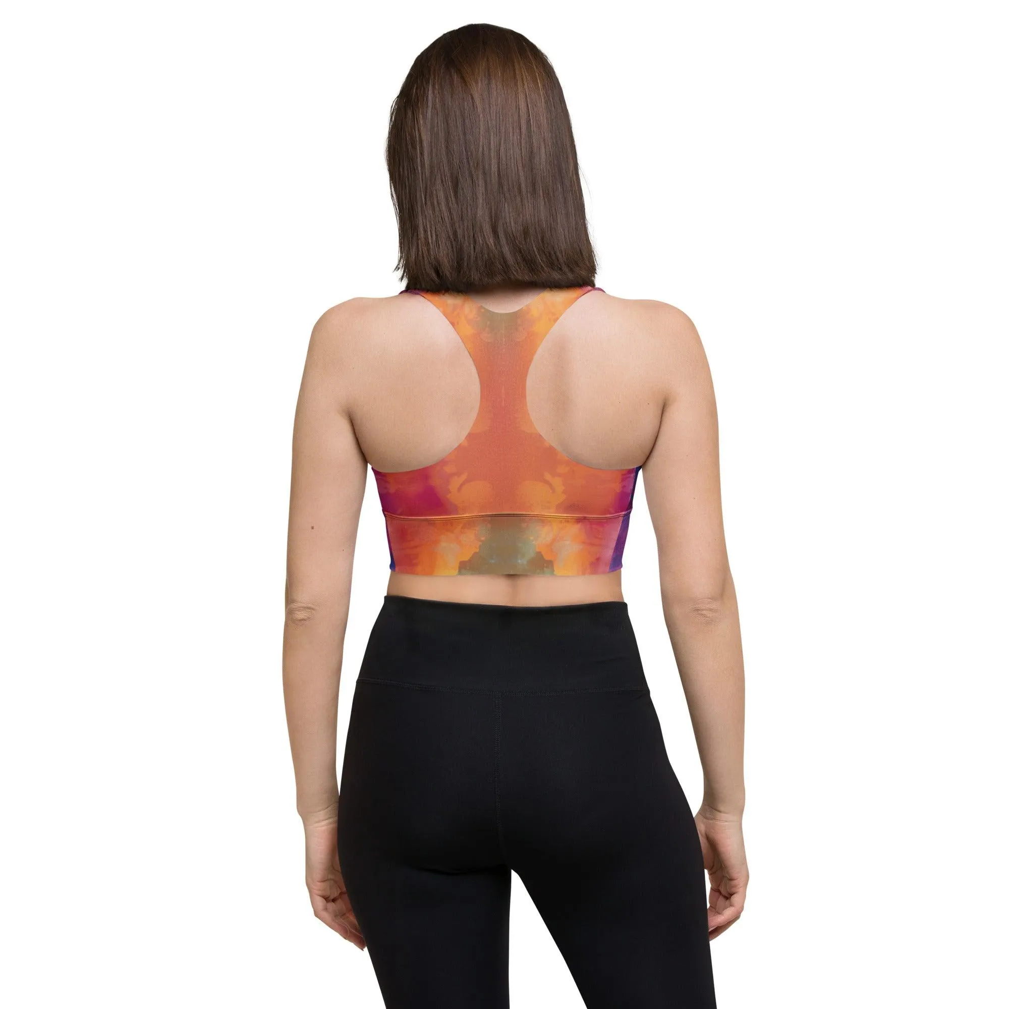Vibrant Tie-Dye Longline Sports Bra for Festivals