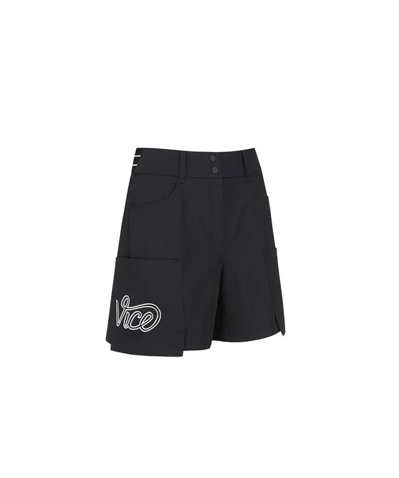 Vice Golf Atelier Women's Wrap Pocket Point Half Pants - Black