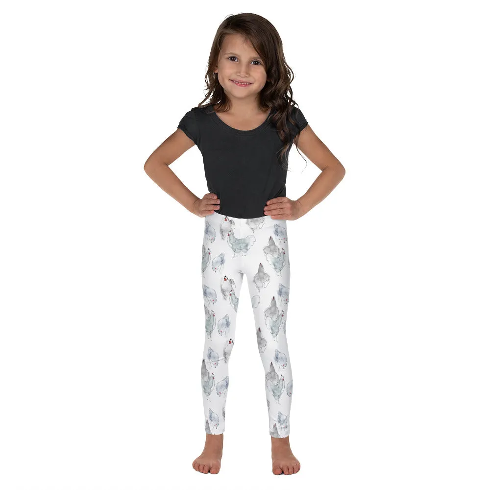 Watercolor Hens Kid's Leggings