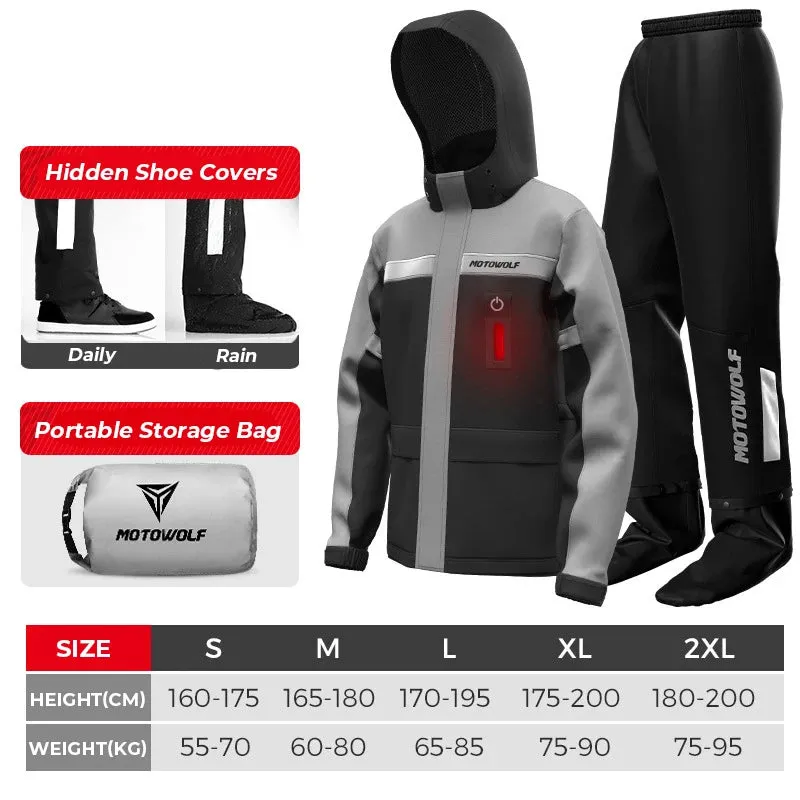 Waterproof Motorcycle Rain Suit - Reflective, Durable, and Portable Raincoat & Pants for Bikers