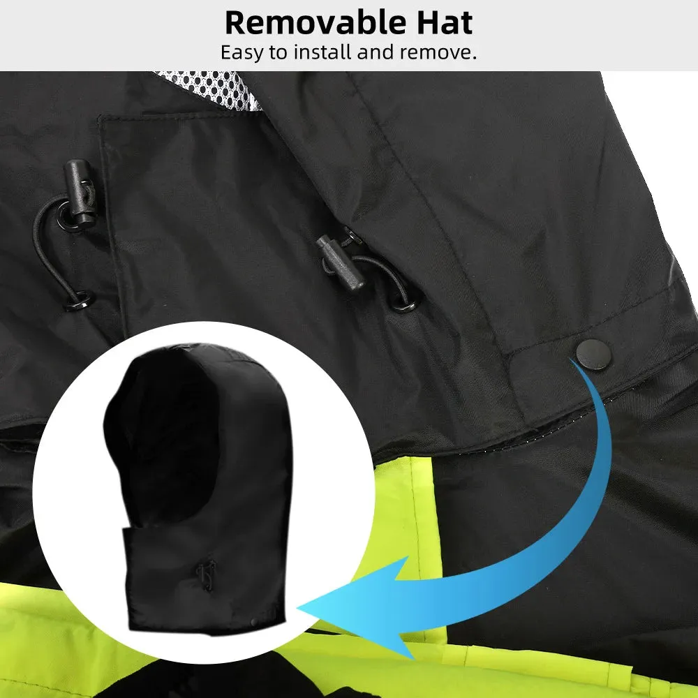 Waterproof Motorcycle Rain Suit - Reflective, Durable, and Portable Raincoat & Pants for Bikers