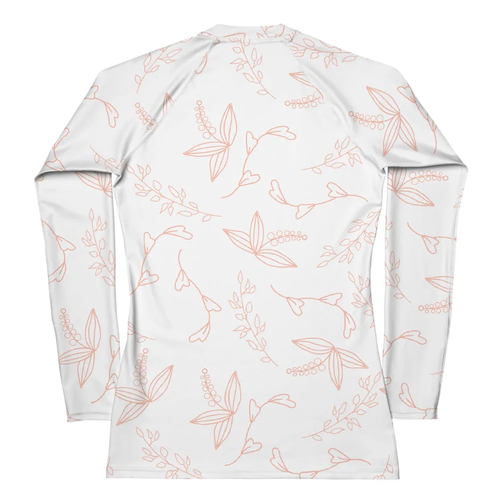 White Floral - Sustainably Made Long Sleeve Tee