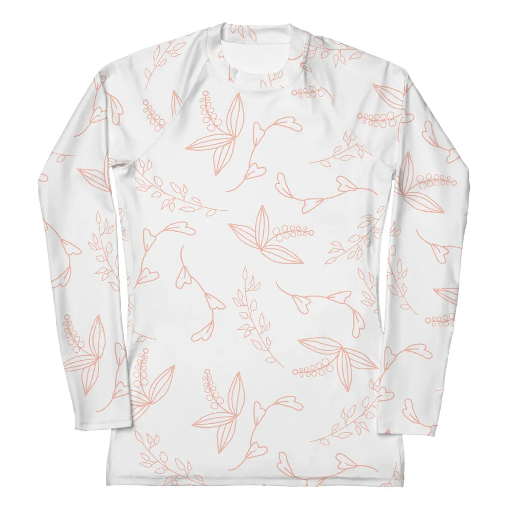 White Floral - Sustainably Made Long Sleeve Tee