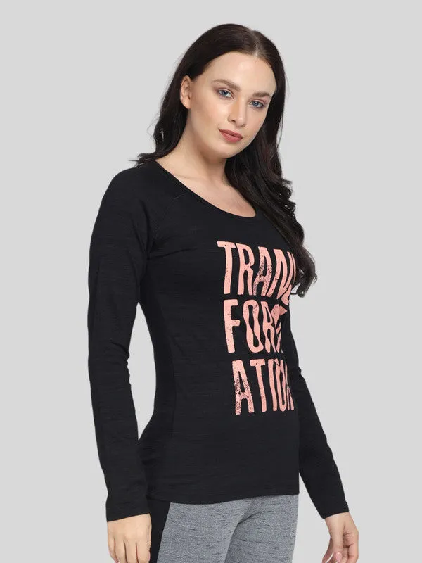 Women Black Typography Printed Tops & T-Shirts - YOLO TOP-BK