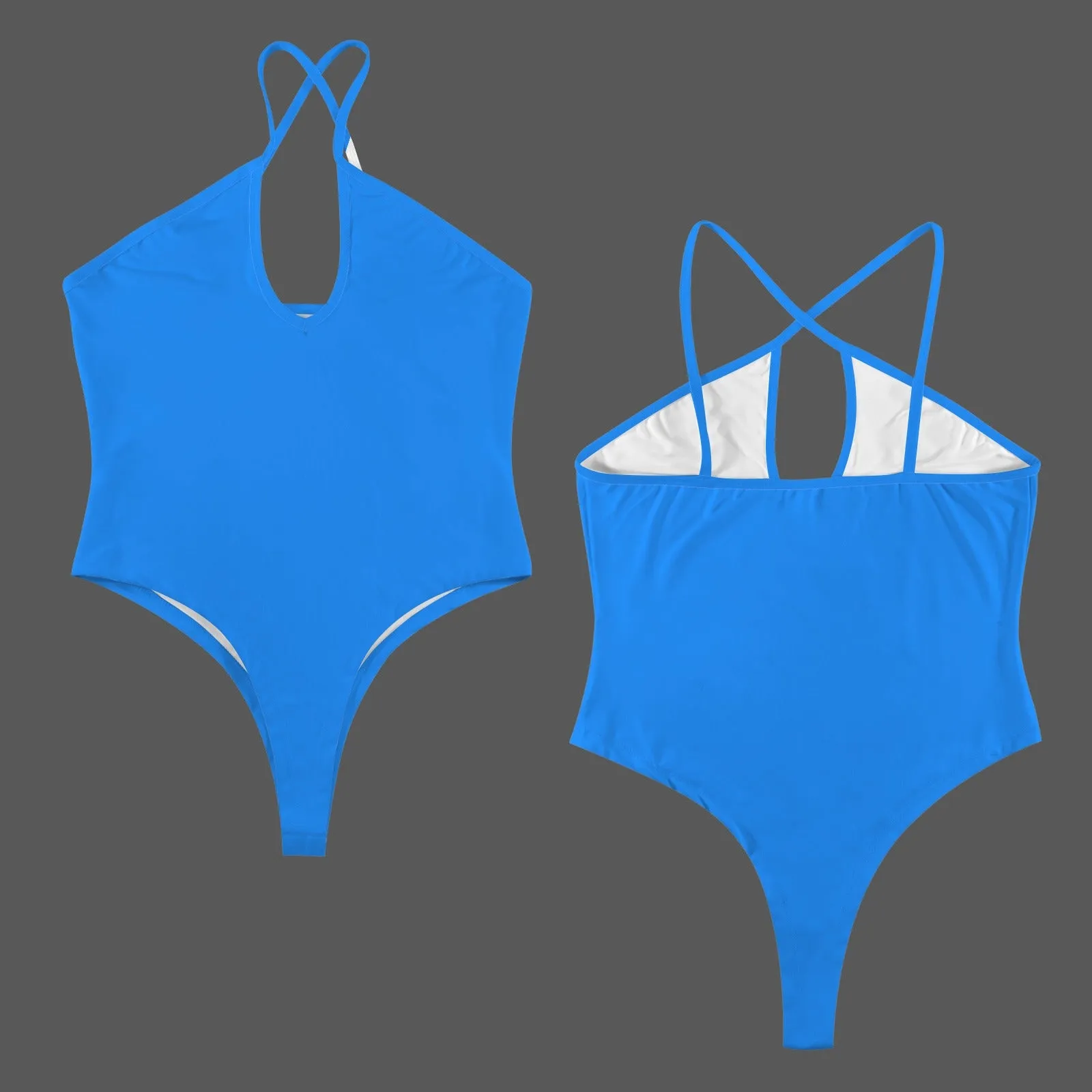 women halter neck cross bodysuit