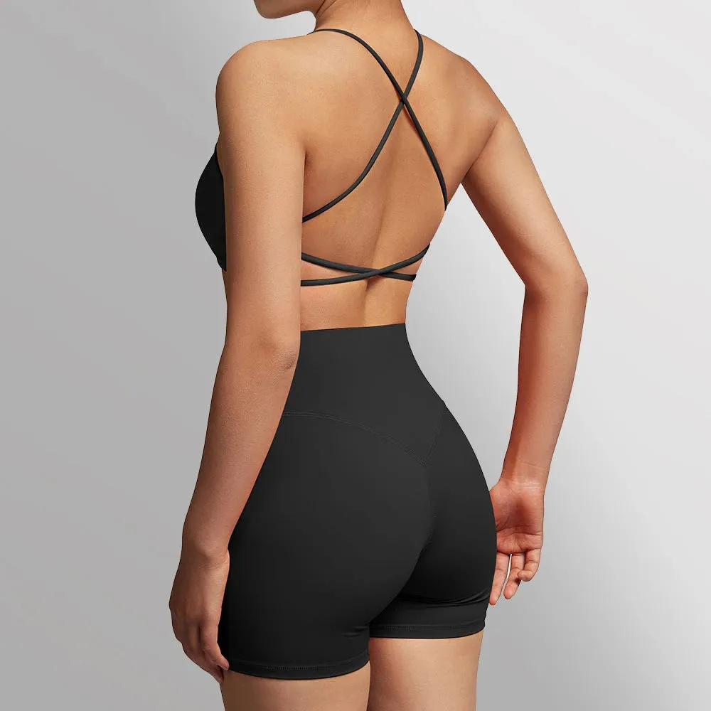 Women's Fitness Sport Top Yoga Bra - Push Up Crop Gym Top - Running Sports Bra