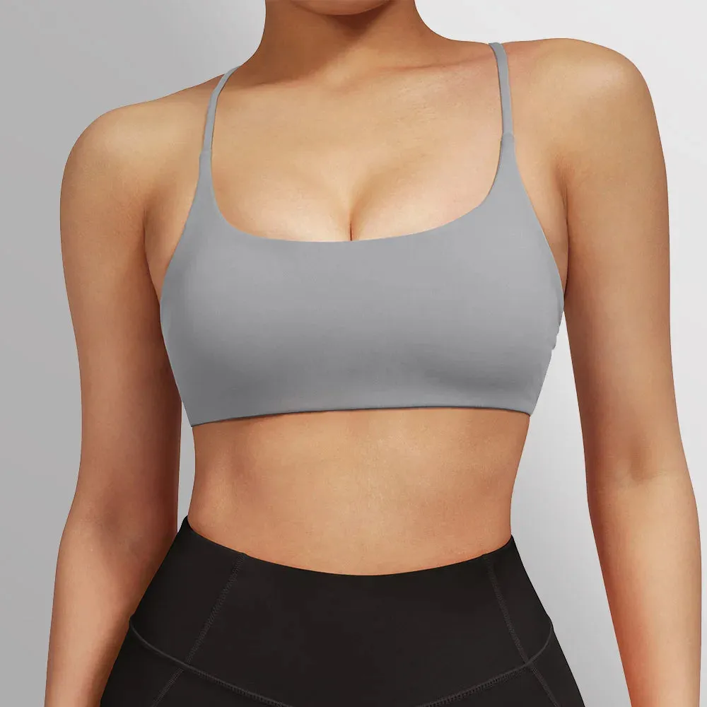 Women's Fitness Sport Top Yoga Bra - Push Up Crop Gym Top - Running Sports Bra