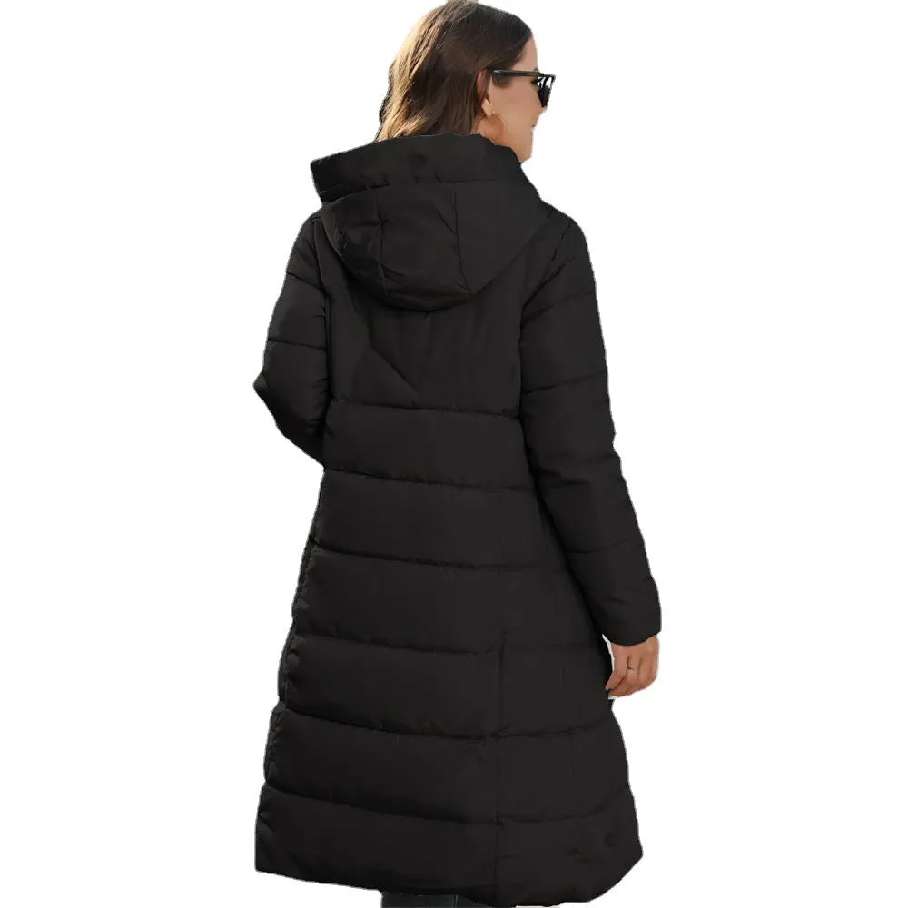 Women’s Long Hem Puffer Jacket with Zip Up Front