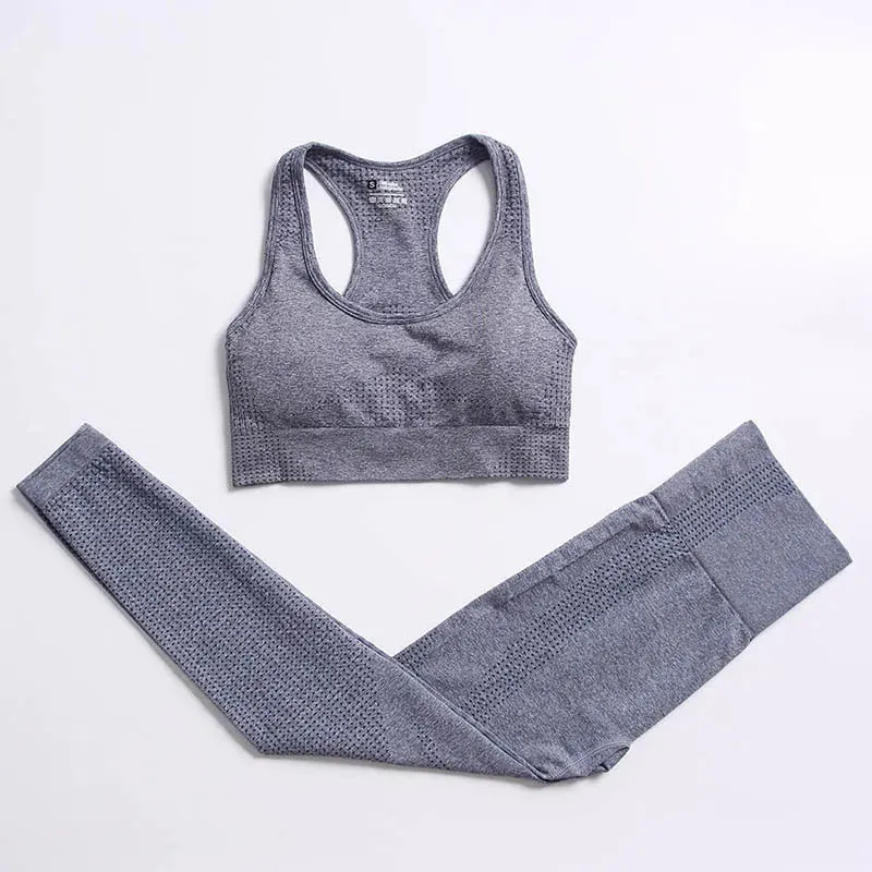 Women's Vital Seamless Yoga Set: Gym Leggings   Cropped Shirts, Fitness Sport Suit with Long Sleeve Tracksuit, Active Wear