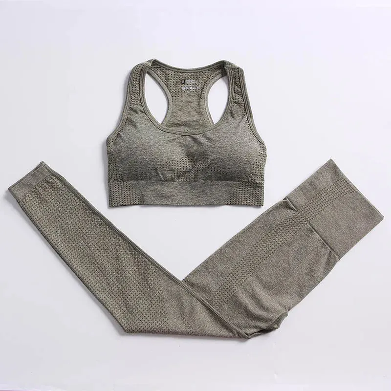 Women's Vital Seamless Yoga Set: Gym Leggings   Cropped Shirts, Fitness Sport Suit with Long Sleeve Tracksuit, Active Wear