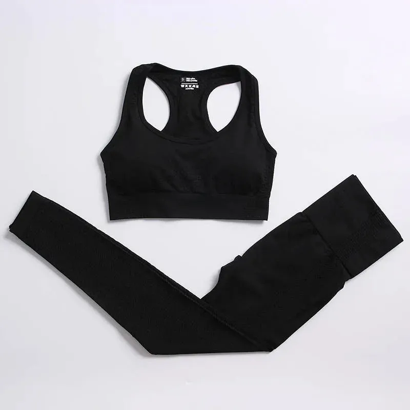 Women's Vital Seamless Yoga Set: Gym Leggings   Cropped Shirts, Fitness Sport Suit with Long Sleeve Tracksuit, Active Wear