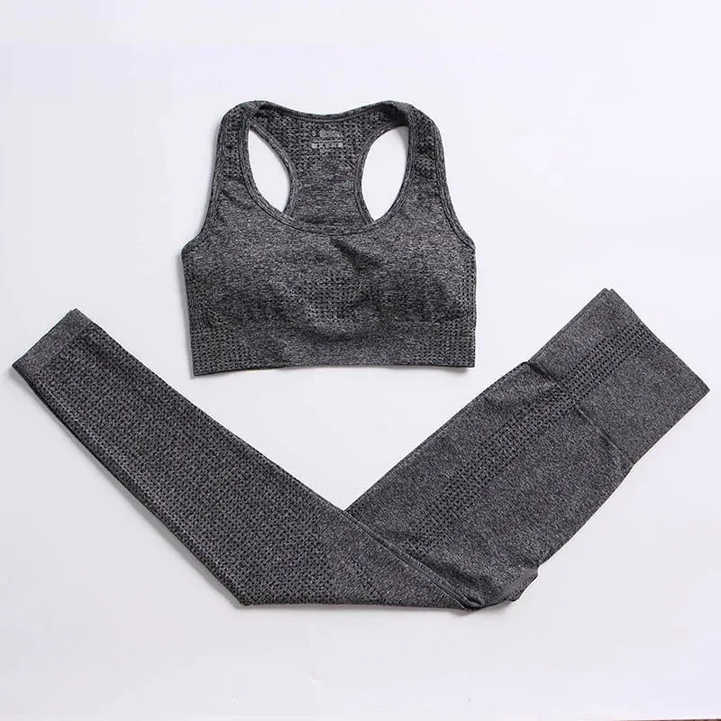 Women's Vital Seamless Yoga Set: Gym Leggings   Cropped Shirts, Fitness Sport Suit with Long Sleeve Tracksuit, Active Wear