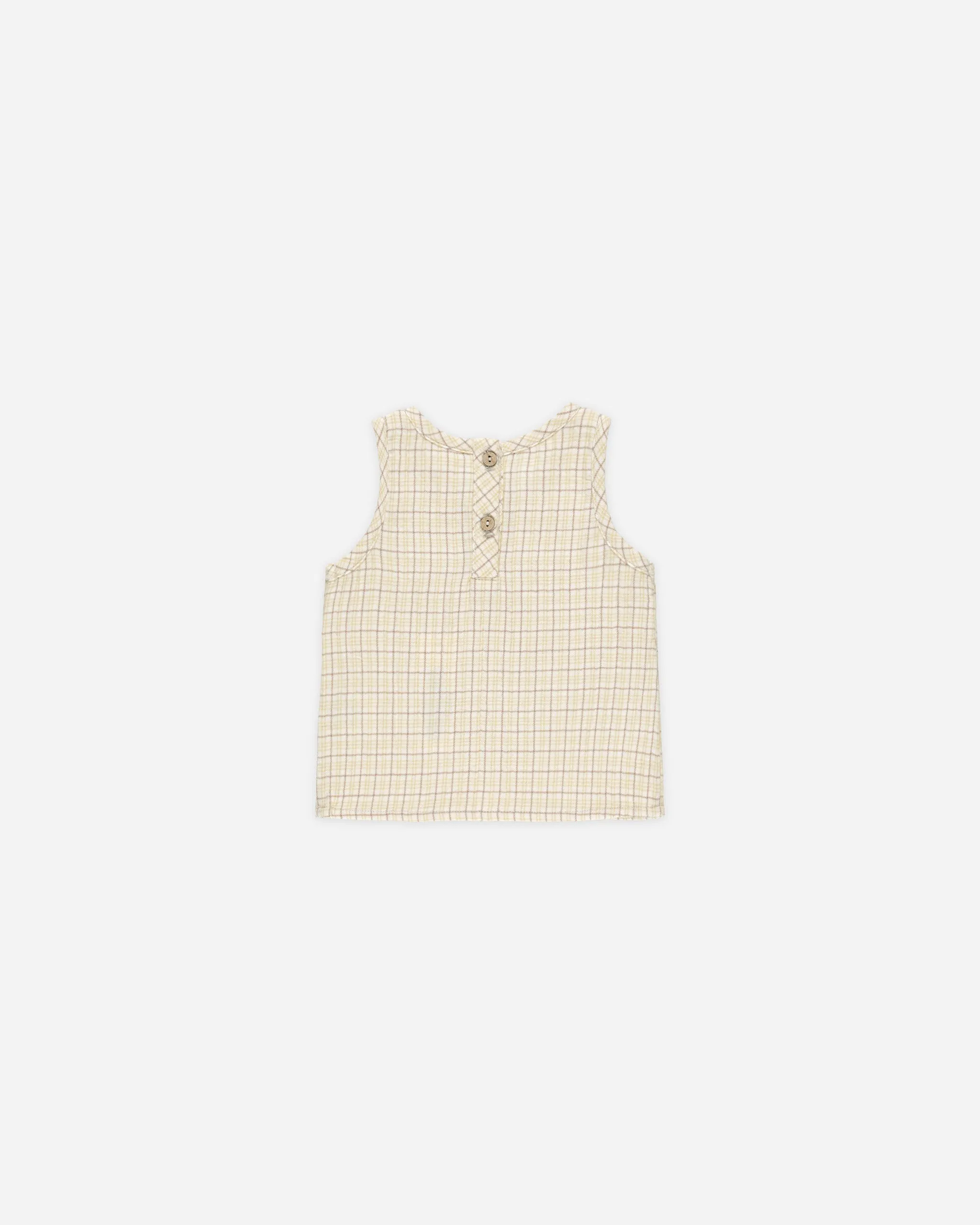 Woven Tank   Short Set || Yellow Plaid