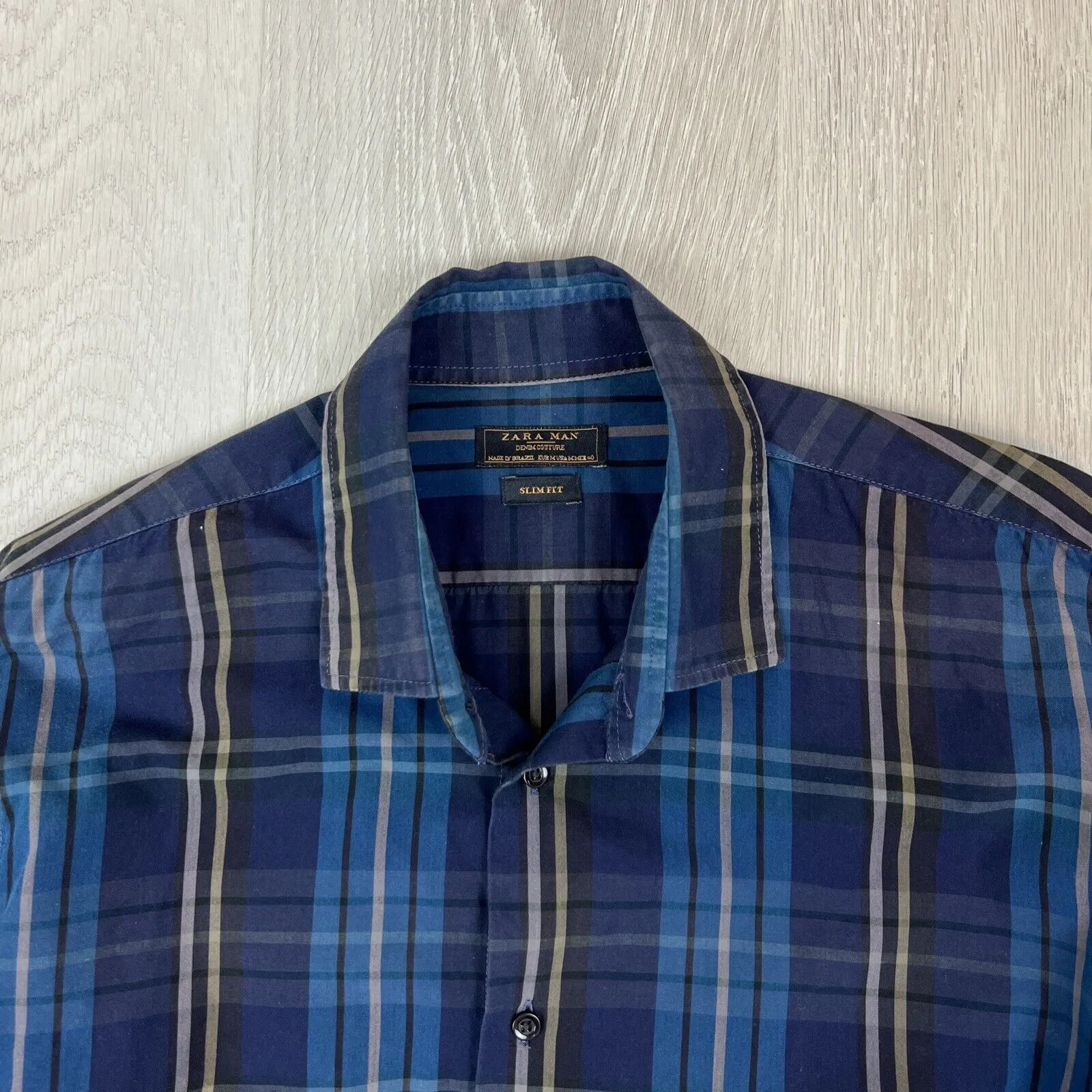 Zara Mens Long Sleeve Slim Fit Button Up Shirt Size Medium